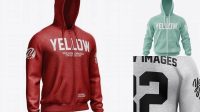 6493+ Melange Men’s Full-Zip Hoodie PSD Mockup Back View Mockup PSD Free Download