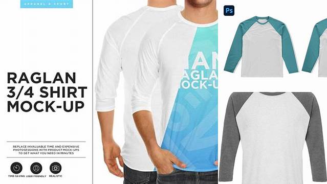 6494+ Free Download Mockup Raglan 3/4 Psd Free PSD