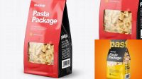 6503+ Paper Bag with Farfalle Pasta PSD Mockup Half Side View Free Creative Design