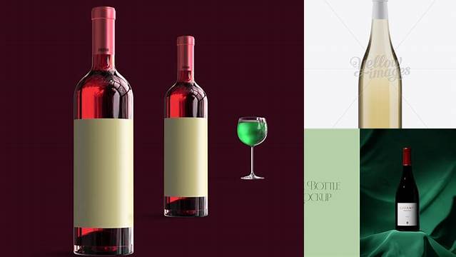 6504+ 750ml Clear Glass Burgundy Wine Bottle PSD Mockup Smart Editable Design Mockup