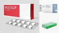 6506+ Glossy Pills Box PSD Mockup Fully Customizable Mockup PSD Free