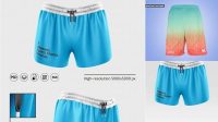 6507+ Fitness Shorts PSD Mockup Back View High Resolution