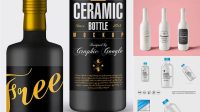 6507+ Glossy Ceramic Bottle With Label PSD Mockup Professional PSD Mockup