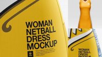 6507+ Tight Fit Netball Dress HQ PSD Mockup Front View Fully Layered Free Photoshop File