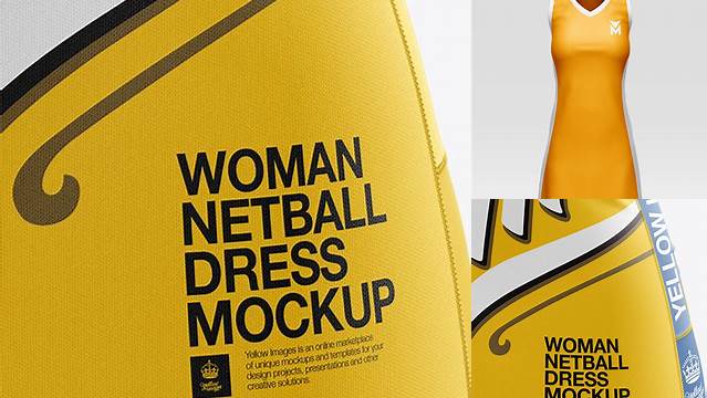 6507+ Tight Fit Netball Dress HQ PSD Mockup Front View Fully Layered Free Photoshop File