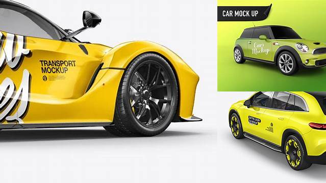 6515+ Super Car PSD Mockup Back Half Side View Premium Freebie for Designers