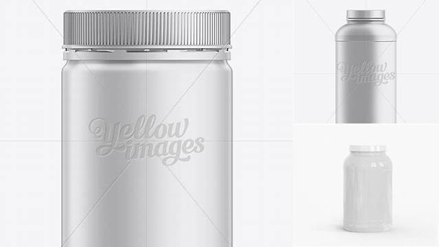 6516+ Big Plastic Jar with Lid 1000ml Free Editable Photoshop Template