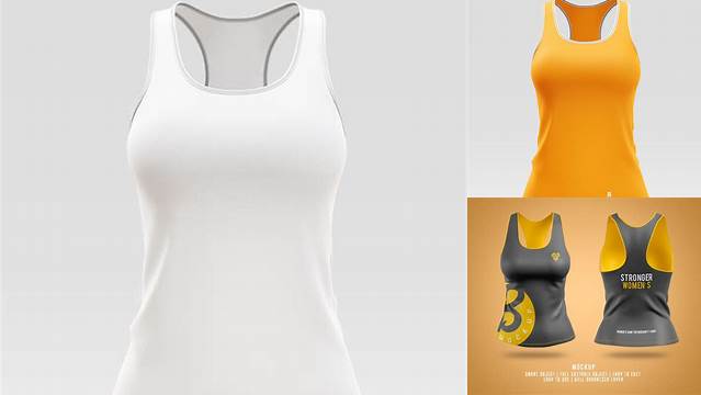 6516+ Women's Tank Top PSD Mockup Side View Editable Mockup PSD