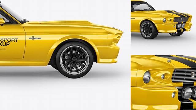 6519+ 1967 Shelby Mustang GT500 PSD Mockup Side View High-Quality Editable PSD