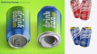 652+ Two Glossy 330ml Aluminium Cans PSD Mockup Custom Graphic Mockup File