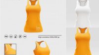 6520+ Women's Tank Top PSD Mockup Front View Creative and Modern PSD Freebie