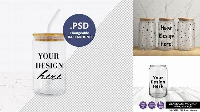 6521+ Can Glass Mockup Free PSD