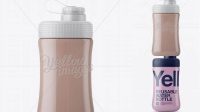 6525+ Protein Cocktail Filled Reusable Water Bottle with Matte Cap PSD Mockup Fully Layered Photoshop Freebie