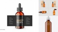 6529+ 50ml Amber Glass Dropper Bottle Free Download Design Mockup