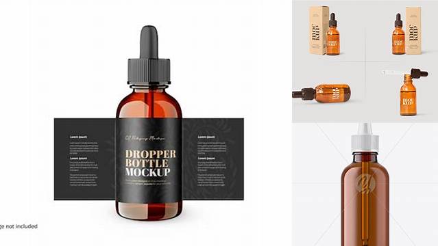 6529+ 50ml Amber Glass Dropper Bottle Free Download Design Mockup