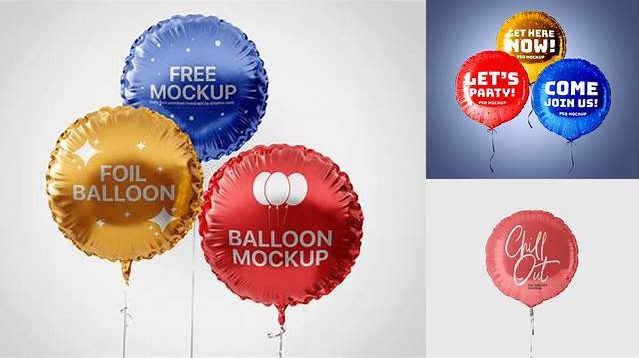 6531+ Dot Sign Foil Balloon PSD Mockup Advanced Editable Template Free