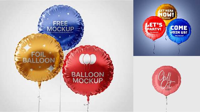 6531+ Dot Sign Foil Balloon PSD Mockup Advanced Editable Template Free