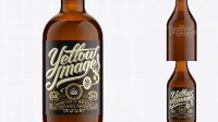 6533+ 330ml Stubby Amber Handy Bottle PSD Mockup High-Quality Design Free PSD