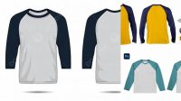 6534+ Mockup Kaos Raglan Lengan Panjang Cdr Premium PSD Freebie