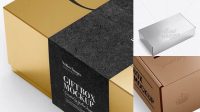 6537+ Metallic Box PSD Mockup Half Side View High Angle Shot Custom Graphic Mockup File