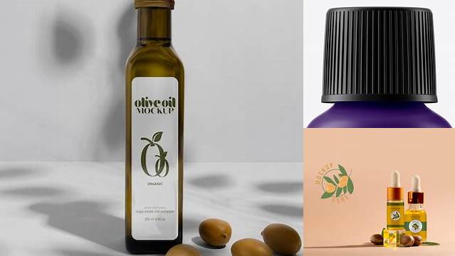 6538+ Matte Bottle With Argan Oil PSD Mockup High Resolution