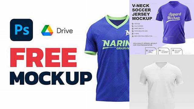 6538+ V Neck Jersey Mockup Free PSD