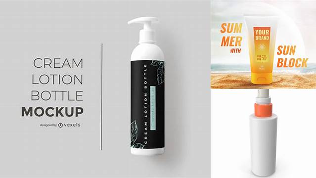 6540+ Sun Lotion PSD Mockup Editable Mockup PSD