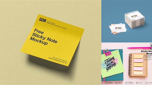 6543+ Sticky Notes Mockup PSD for Creative Projects