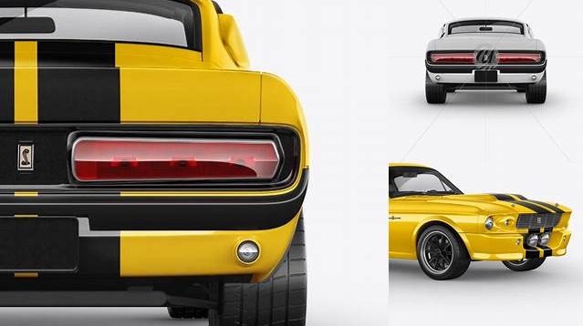 6544+ 1967 Shelby Mustang GT500 PSD Mockup Back View Custom Mockup PSD for Free