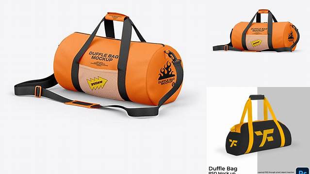 6544+ Duffle bag Half Side View High-End Photoshop Mockup