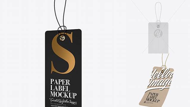 6545+ Textured Paper Label with Round Corners & Rope PSD Mockup Fully Layered Photoshop Freebie