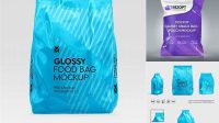 6548+ Glossy Snack Bag PSD Mockup Back View Free Creative Design