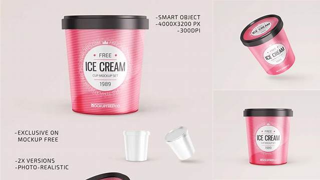 6548+ Matte Ice Cream Round Box PSD Mockup Free Downloadable Graphic Resource