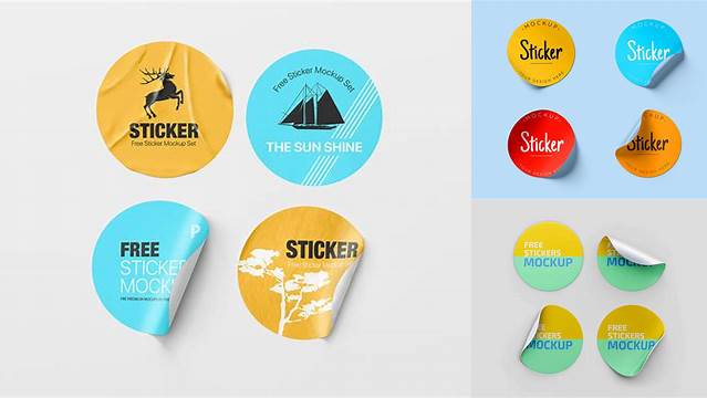 6549+ Round Sticker Mockup Psd Free Download Free Mockup Templates