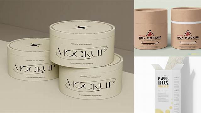 6551+ Glossy Round Paper Box PSD Mockup Easy-to-Edit Photoshop Freebie