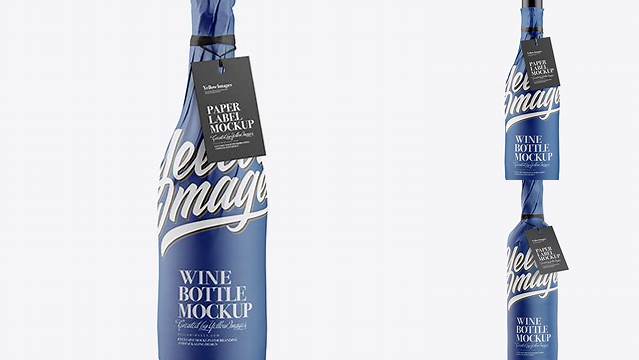 6552+ Wine Bottle in Matte Paper Wrap With Label PSD Mockup Free Design Resource