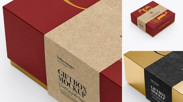 6554+ Textured Box with Label PSD Mockup Half Side View High-Angle Shot Professional Editable Freebie PSD