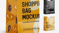 6556+ Glossy Shopping Bag PSD Mockup Halfside View Eye-Level Shot Versatile Photoshop File