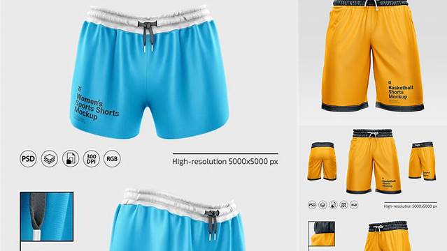 6560+ Women’s Basketball Shorts PSD Mockup Side View Exclusive PSD Design Freebie