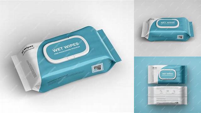 6562+ Matte Wet Wipes Pack PSD Mockup Hero Shot High-Resolution PSD Download