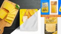 6563+ Tray With Sliced Cheese PSD Mockup Half Side View Easy Editable