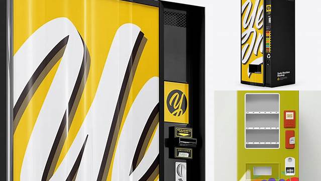 6564+ Soda Machine PSD Mockup Half Side View Free PSD for Designers