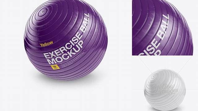 6568+ Exercise Ball PSD Mockup Halfside View Unique High-Resolution Photoshop Mockup