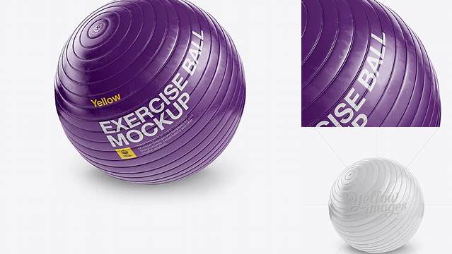 6568+ Exercise Ball PSD Mockup Halfside View Unique High-Resolution Photoshop Mockup