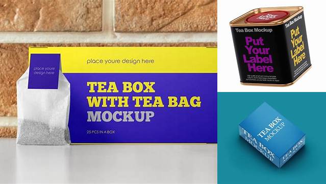 6569+ Glossy Tea Box PSD Mockup Front View Free PSD for Designers