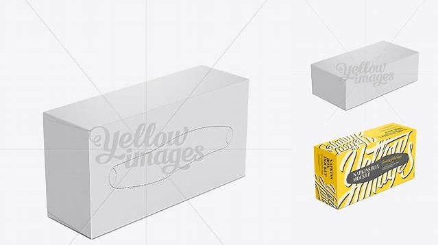 6569+ Napkin Box With Curve Opening PSD Mockup High-Angle Shot Free Premium Photoshop Template Download