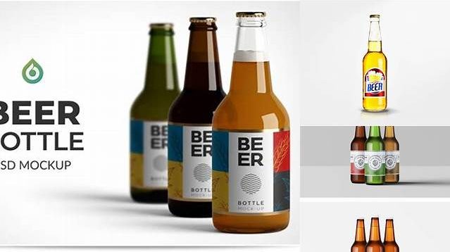 6573+ Clear Beer Bottle PSD Mockup Versatile and Modern PSD Mockup