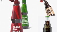 6577+ Soy Sauce Glass Bottle PSD Mockup Front View Free PSD for Creatives