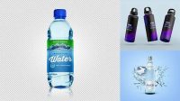 6578+ Green Glass Water Bottle with Metal Cap PSD Mockup Free Graphic Design Resource