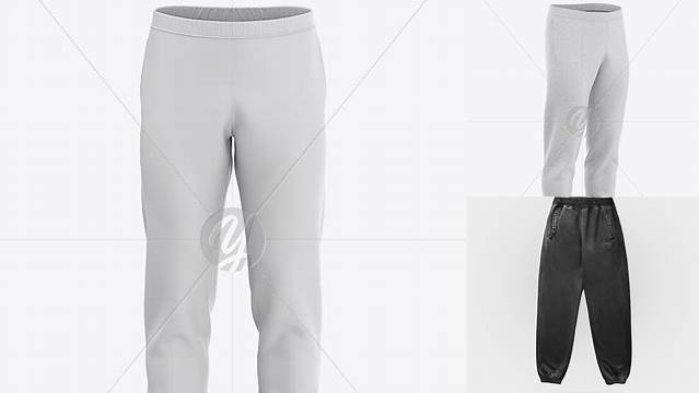 6579+ Men's Cuffed Sweatpants PSD Mockup Front Right Half-Side Download Free PSD